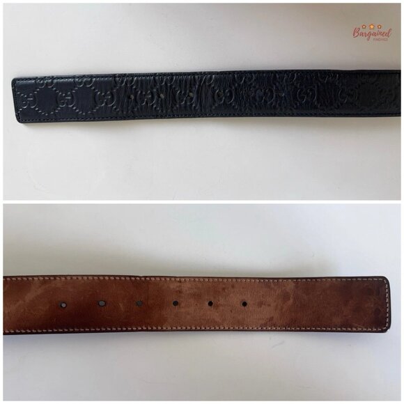 Authentic Gucci Guccissima Leather Silver Interlocking G Buckle Belt 95/38 - Picture 11 of 12